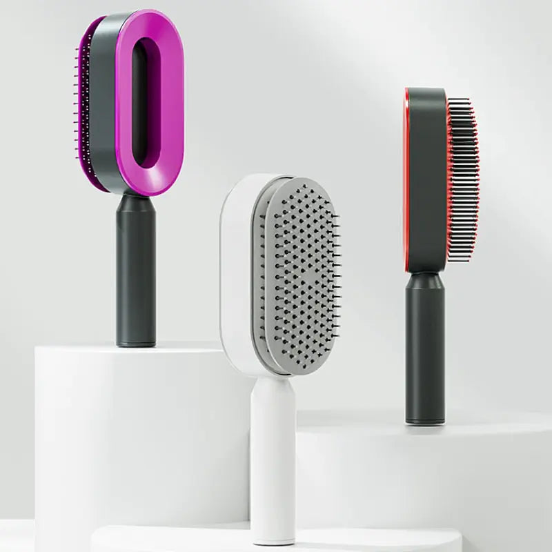 Self-Cleaning Anti-Static Hair Brush for tangles