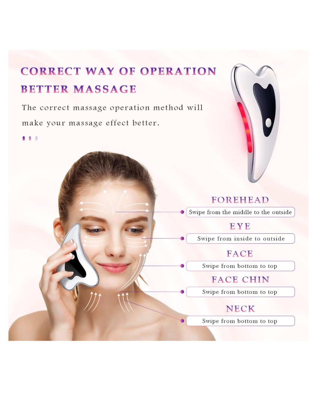 Stainless Electric Gua Sha Facial Massager