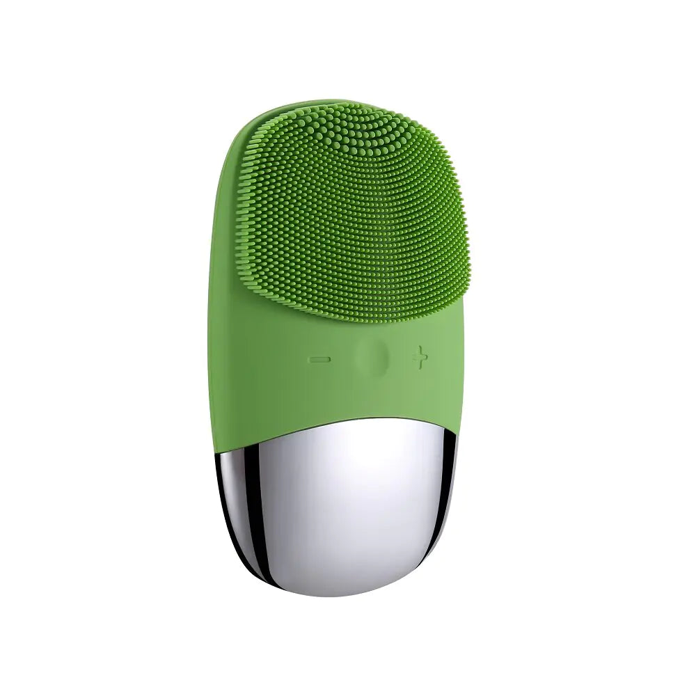 Sonic Facial Cleansing Brush for glowing skin in Green