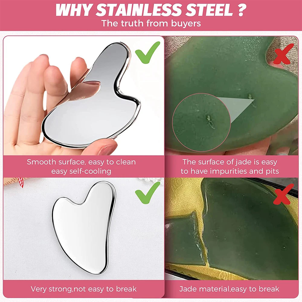 Stainless Steel Gua Sha for facial sculpting