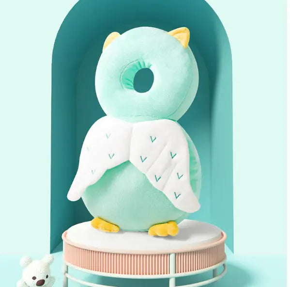 Toddler safety cushion backpack with a wise owl design