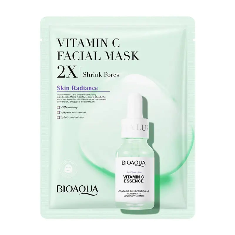 Vitamin C face mask for brightening and glowing skin. sheet mask for face care. 