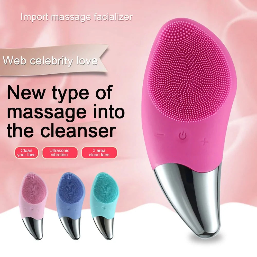 Mini Electric Facial Cleansing Brush in four colors